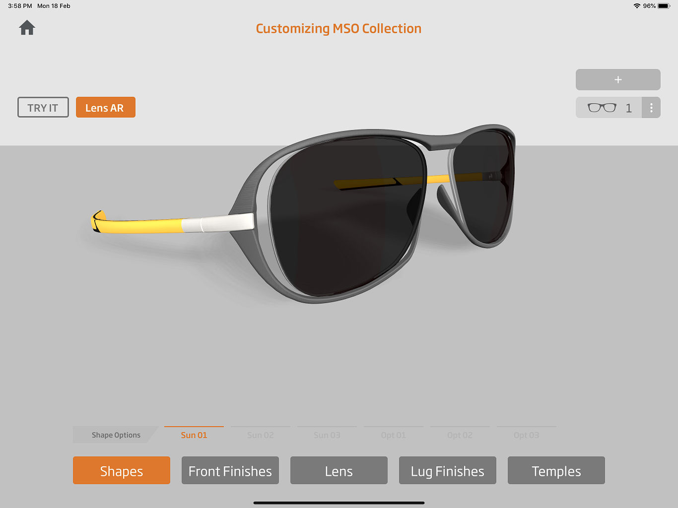 McLaren Customization Screen